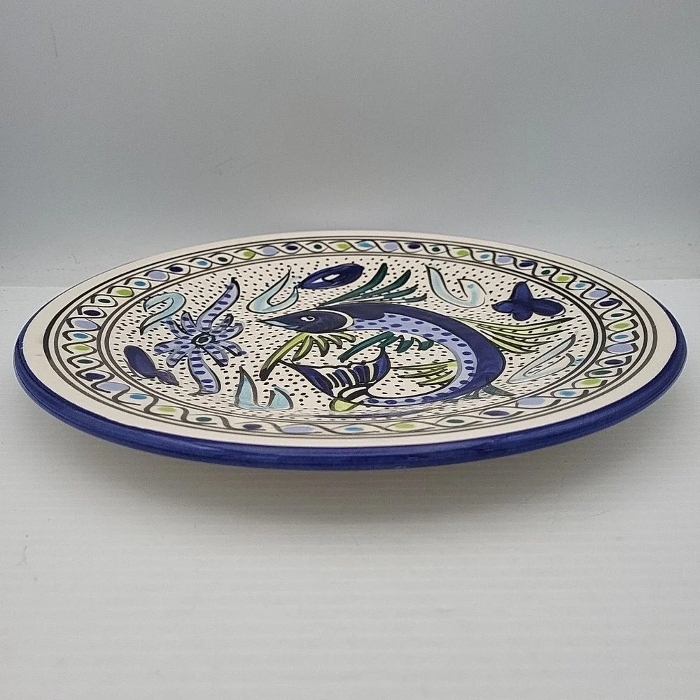 Tunisian Hand‎ Painted Fish Plate 10.75